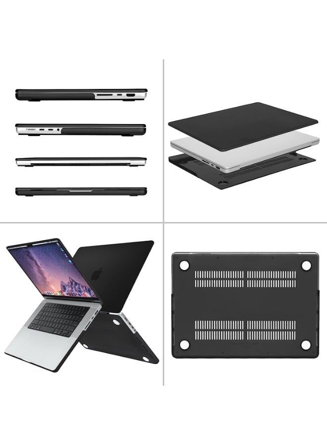 Rubberized Hard Case Compatible for New MacBook Pro 14 inch,M5 2025 2024 2023 2022 2021,M5 A3434 A3427 A3426 M4 A3112 A3185 A3401 M3 A2918 A2992 M2 A2779 M1 A2442 Pro Max Chip Touch ID,Laptop Plastic Hard Shell Cover, Matte Black - Image 2